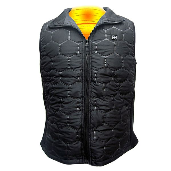

electric vest 5v usb charging heating vest waterproof three-speed thermostat heating clothes for women men winter outdoor hiking, Black