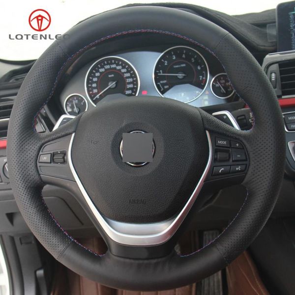 

lqtenleo black genuine leather car steering wheel cover for 4 series 420d 420i 428i 430i 435i 440i f32 f33 f36 2013-2019