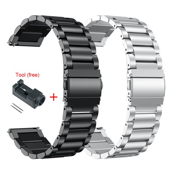 

metal stainless steel strap for huami amazfit gtr 47mm 42mm bracelet wrist band for huami amazfit gts bip youth watchband, Black;brown