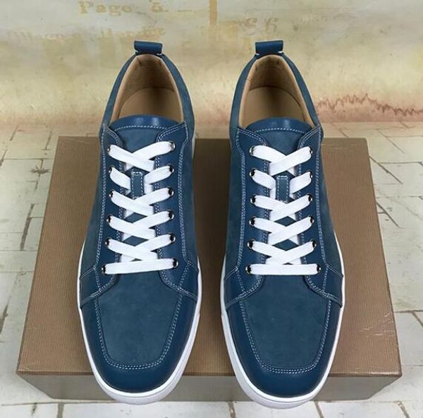 

suede men shoes red bottom sneaker junior spikes women/men lovers flats party dress wedding casual low leisure trainer footwear, Black