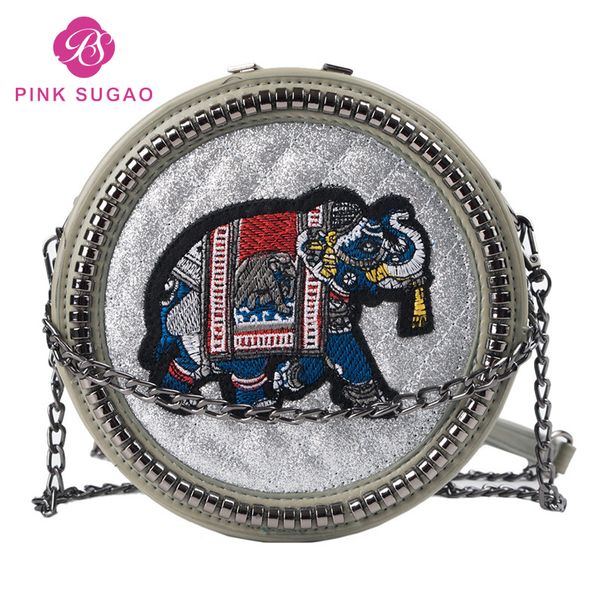 

Pink Sugao designer handbags purses designer crossbody bag for women PU leather wallet circular bag shoulder bag 2019
