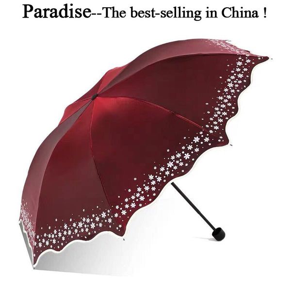 

brand flower umbrella for women folding rain fashion parasol sun girl light uv protection umbrellas female