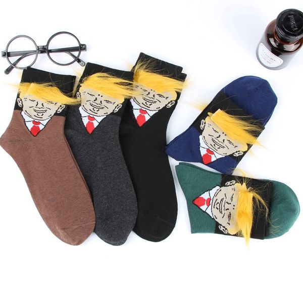 

Дональд Трамп Носок Хлопок Золото волос Смешные Trump 2020 Дизайнер Носок 5 Цвет Смеша