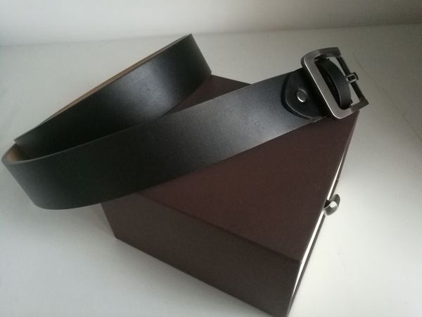 

designer belts men belts designer belt leather business belts pure color luxury belt big gold buckle gift shipping with box, Black;brown