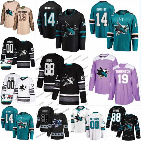 

14 Gustav Nyquist San Jose Sharks Jersey 65 Erik Karlsson 18 Micheal Haley 31 Martin Jones 30 Aaron Dell 28 Timo Meier Hockey Jerseys