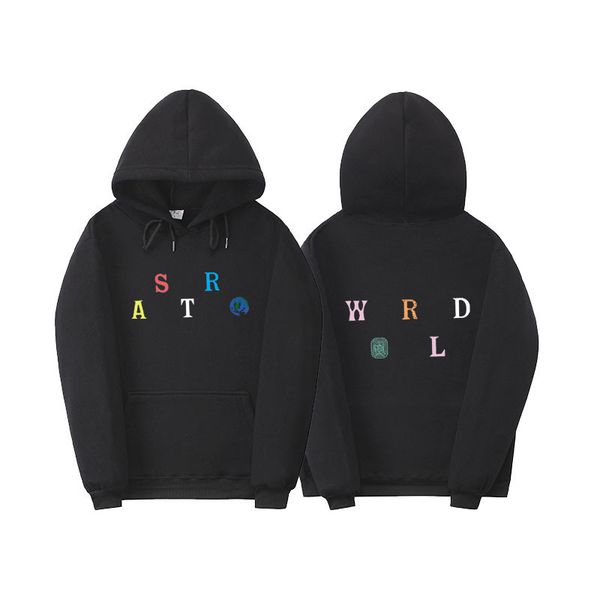 

men's hoodies & sweatshirts mens astroworld hooded embroidery letter fashion brand male women high street loose, Black