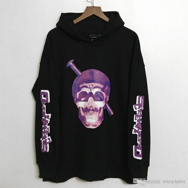 

2020 new vlonee halloween limited skull hoodie men's and women's cotton sweatshirt tee t-shirt s- xl, Black;brown