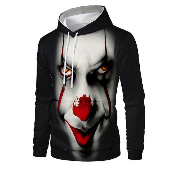 

mens designer clown 3d digital printed sweater, Black