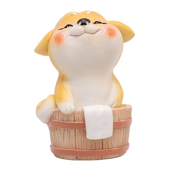 

lovely realistic cartoon shiba inu statue kids gift f/ home office decor
