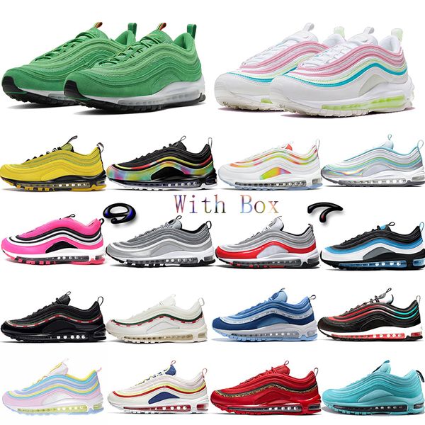 

97 running shoes cushion 97s silver gold worldwide 3m women men sneakers reflective athletic designers sports with box
