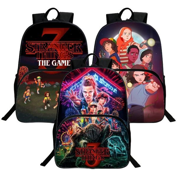 

16inch movie stragner things 3 teenager book bag backpacks schoolbag mochila anime laptravel backpack back to school gift