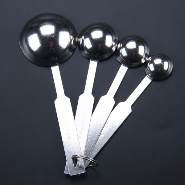 

4pcs/set stainless steel measuring cup tea coffee metal measuring spoon scoop for cooking kichen accessories measuring tools set