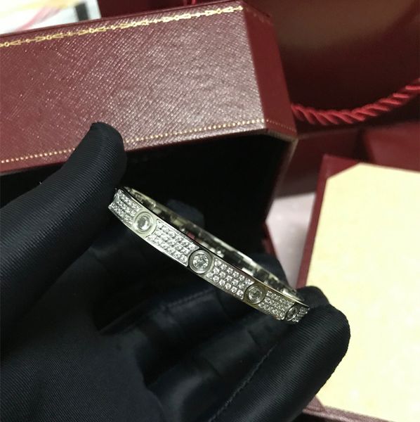 

Роскошные Полная Алмазный браслет из нержавеющей стали Моды женщин Mens дизайнер Л