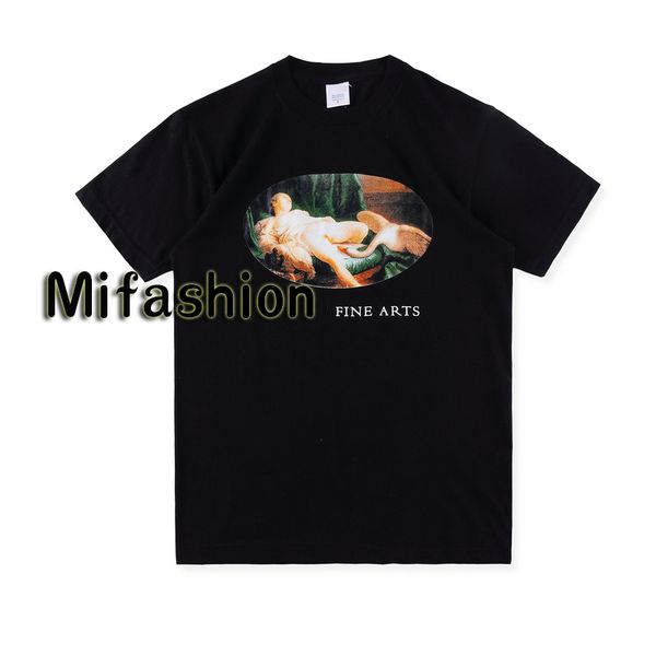 

19ss USA Fashion High Quality Summer Box Logo Leda And The Swan Tee Skateboard Mens designer t shirt Women Street Luxury Casual T-shirt