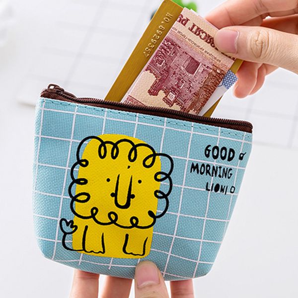 

designer coin purse key pouch portable exquisite print mini canvas storage bag zipper coin purse card key wallet children gifts, Red;black