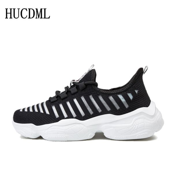 

hucdml 2019 new couple men shoes comfortable sneakers breathable casual walking men shoes size:36-44, Black