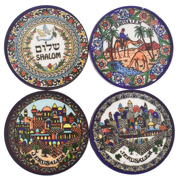 

lychee jerusalem round fridge magnets acrylic camel refrigerator sticker travel souvenir home kitchen decoration
