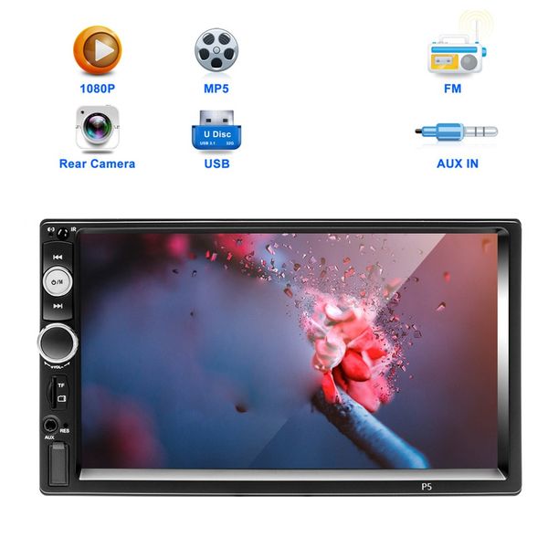 

p5 universal 7 inch car rear view mirror monitor camera video auto parking assistance night vision reversing mp5 player