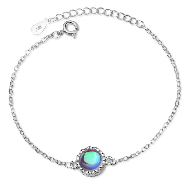 

sl100 fashion korean version of the artificial moonstone round crown japanese girl heart aurora bracelet female, Golden;silver