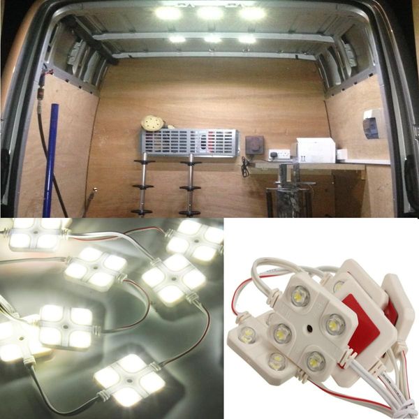 10PCS 12V 4LED Car Interior Dome Luci di Lettura Kit per LWB Van Camion Sprinter Ducato Transit VW