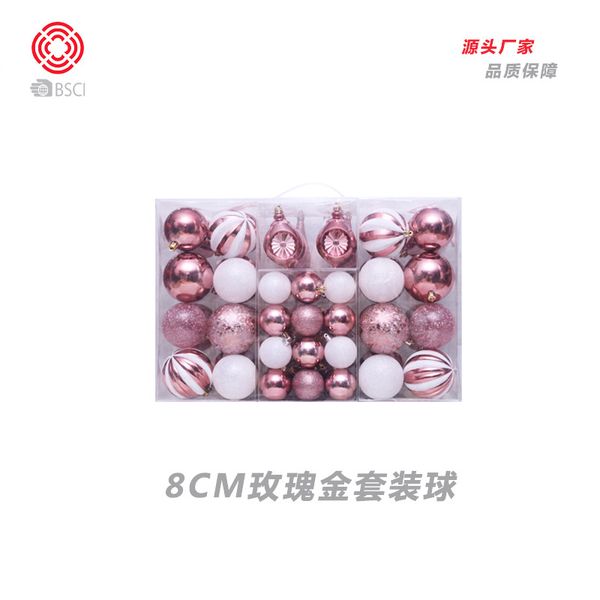 

8cm/72pc heterosexual christmas ball set christmas decoration gift bag tree hanging plastic ball