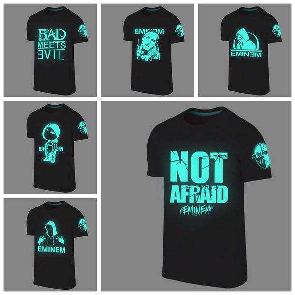 

wholesale- summer men tshirts camisetas fashion eminem t shirt tee em fluorescent shirt design casual hip hop t-shirt, White;black