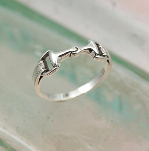 

подлинное стерлингового серебра 925 пробы дамы мужская мода лошадь бит бриллиантовое кольцо, Slivery;golden