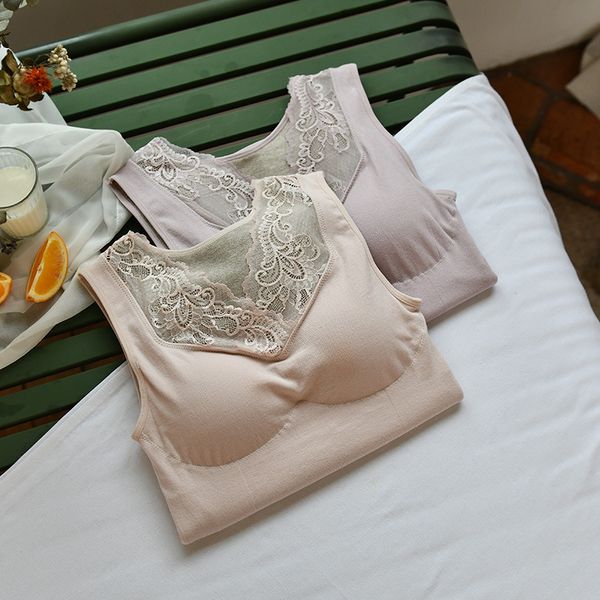 

gym clothing japanese-style spring summer womens lace v-neck looped pile vest warm base shirt-outer wear strip chest pad /30, White;black