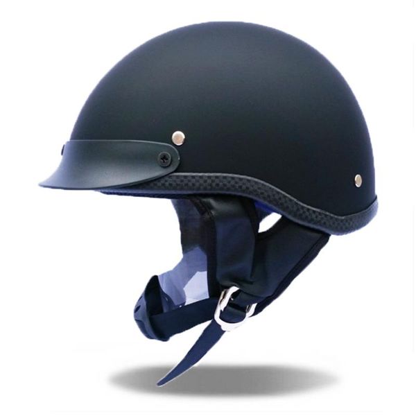 

dot vintage motorcycle helmet half face protective helmet portable men/women motorbike visor safety hat