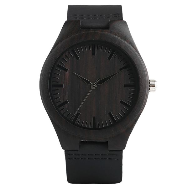 

повседневный full black мужские ebony wood watch роскошные подарки light бамбуковые аналоговые кварцевые наручные часы кожаный ремешок часы, Slivery;brown
