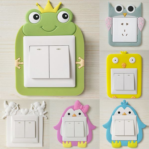 

creative power socket stickers luminous silicone home decoration cartoon waterproof cute switch stickers wall stickers