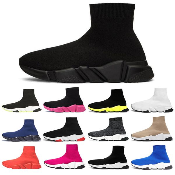 

classic speed trainer casual shoes for men women sock shoes black white blue red pink green flat runner sneakers size 36-45