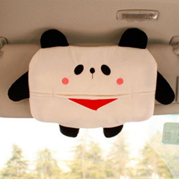 

sun visor type tissue storage box cute cartoon hanging soft flannel tissue cover durable washable car accessories