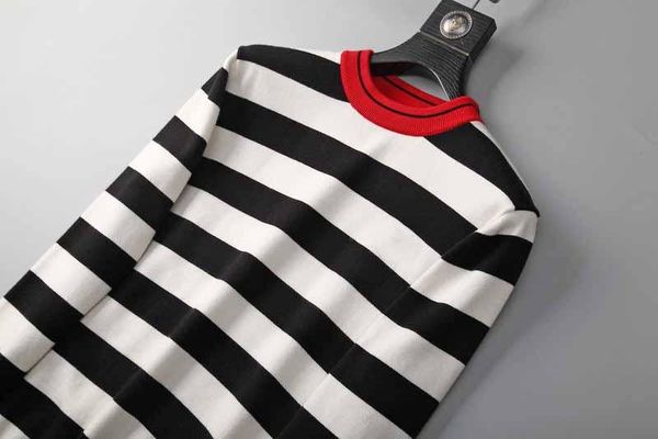 

mens женщины конструктора свитер зима осень мода мужчина марк полосатой толстовка женщина повседневной роскошные crew neck фуфайка -3xl опт, White;black