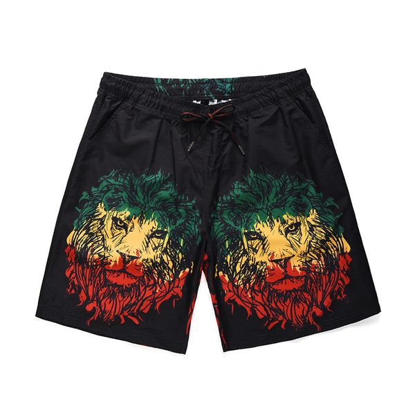 

quick dry summer mens beach board shorts lion pineapple printed swimwear briefs for men swim trunks swim shorts beach wear, White;black