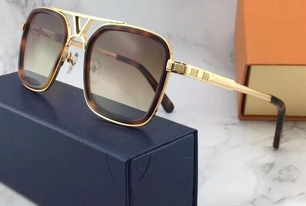 

sunglasses luxury popular vintage men fashion designer sunglasses shiny gold summer style laser logo gold plated with case, White;black