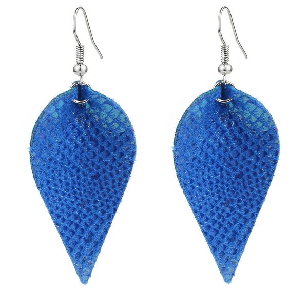 

cpop новая мода блеск искусственная кожа серьги сплошной цвет змеиная кожа лист серьги простые женщины ювелирные аксессуары поставки произво, Silver