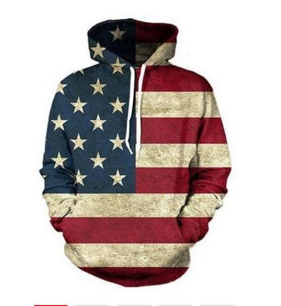 

new fashion women/men's harajuku style american flag casual 3d printed crewneck sweatshirts hoodies sportwear coat wr0128, Black