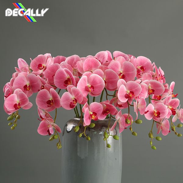 

5pcs flower branches orchid stems butterfly orchids artificial flowers home wedding decoration flores fleur artificielle