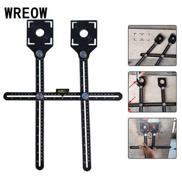 

aluminum alloy adjustable dual-head drill hole locator tool position ruler universal ceramic floor drilling holes power tool