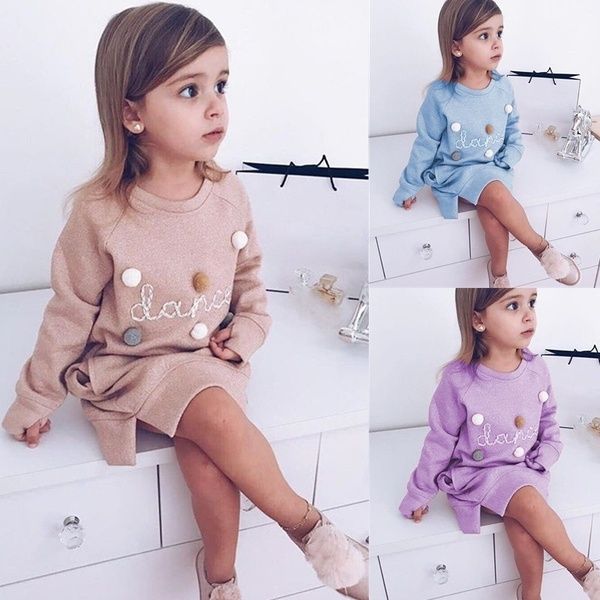 

toddler baby girls kids winter long sleeve princess t-shirt party outfits lovely baby girl tee clothes, Blue
