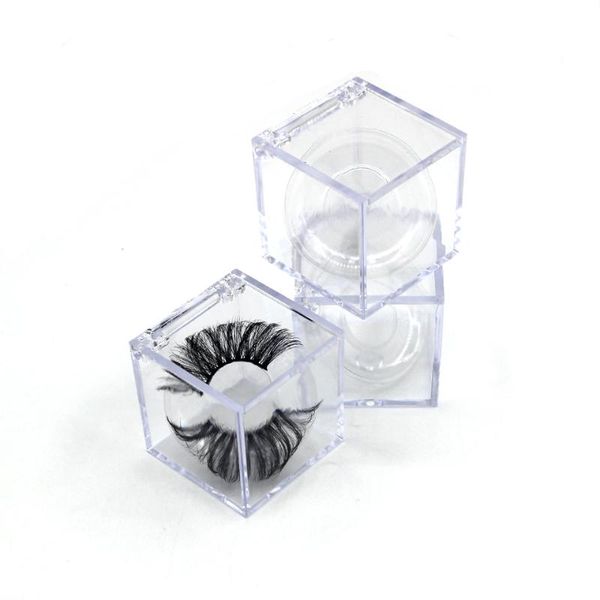 

false eyelashes damepapil clear crystal square faux mink lashes eyelash box packaging 25mm cube empty lash boxes wholesale