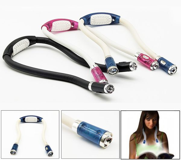 

convenient flexible handsled neck hug light book reading lamp novelty led night flash light camping light