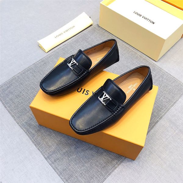 

2019 men's handmade office business wedding dress loafers hand washing color luxury suit formal genuine leather men shoes, Black