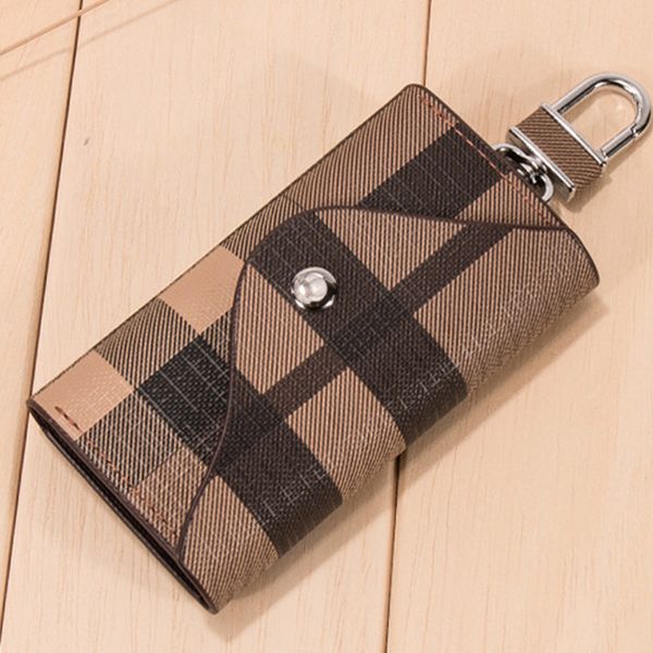 

button closure design women men pu car key holder key wallet keychain bag case