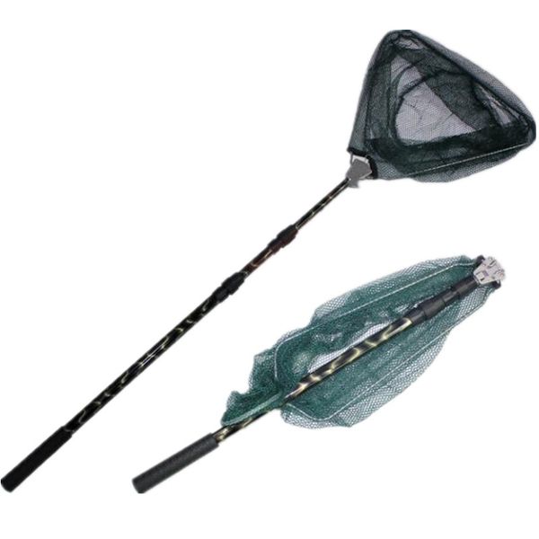 

hand fishing nets aluminum alloy 170cm 190cm 210cm telescoping foldable landing net pole casting network trap small mesh