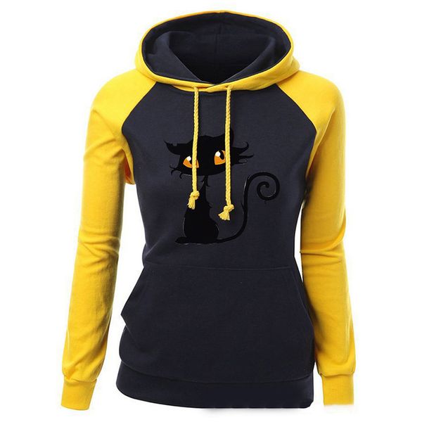 slogan print cat ear hoodie