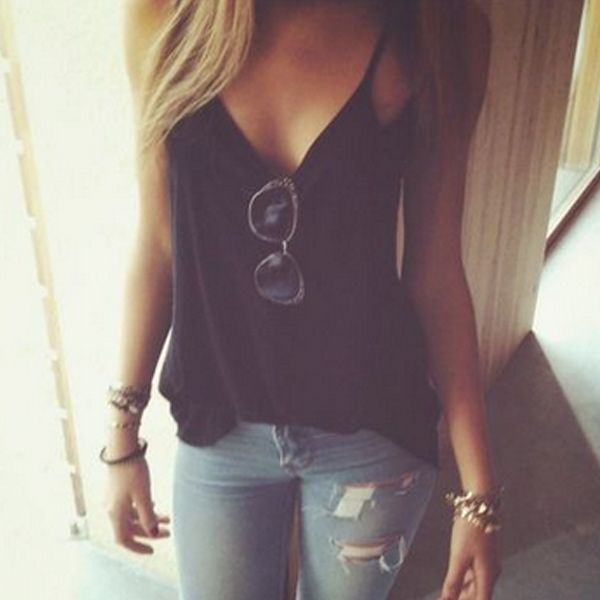 

fashion summer women vest solid color strap sleeveless shirt ladies blouse casual t-shirt ngd88, White