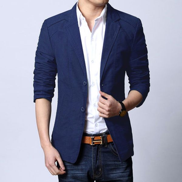 

men 2020 brand new casual cotton blazer slim fit suit fashion men's jacket spring autumn thin plus size 6xl hj527, White;black
