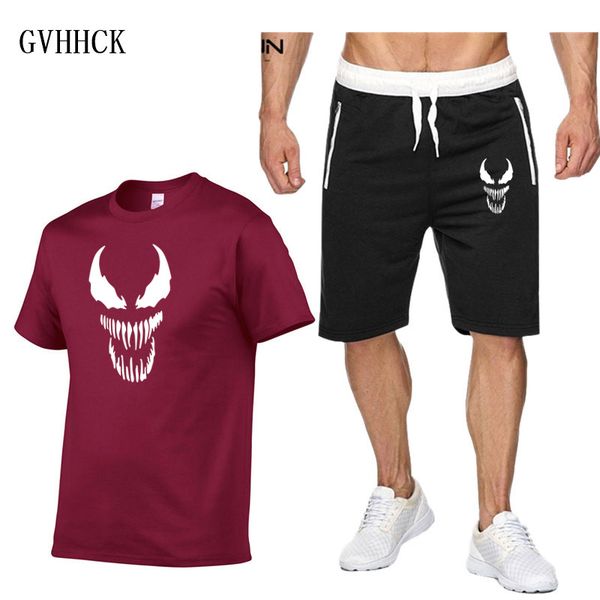 

2019 summer new men's venom shorts casual suits sportswear mens clothing man venom sets pants male sweatshirt men brand clothing, Gray